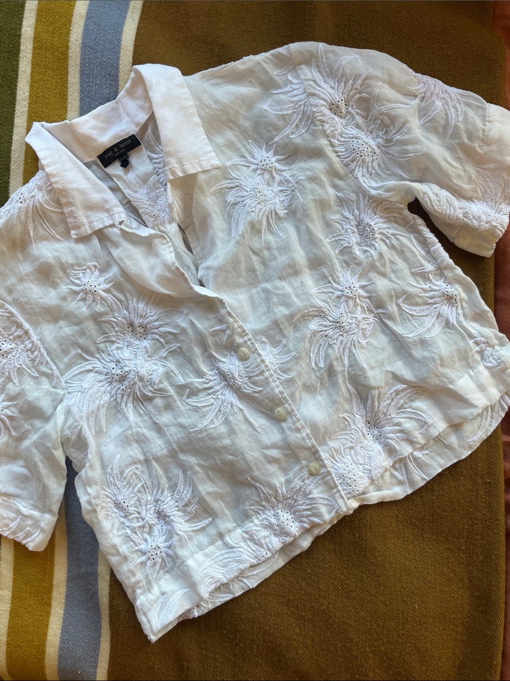 rag & bone cropped button down